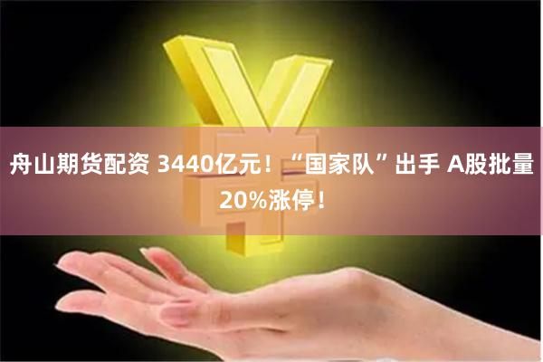 舟山期货配资 3440亿元！“国家队”出手 A股批量20%涨停！